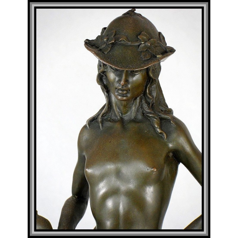 Male Nude With Sword Statue Figurine Bronze