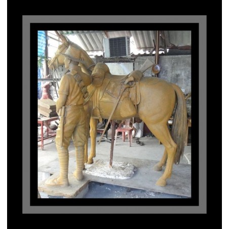 Cutom Bronze Soldier and Horse Life Size