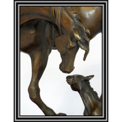 HORSE AND FOAL STATUE