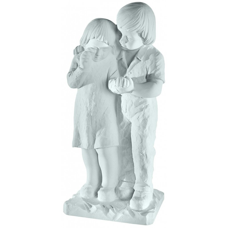 BOY AND GIRL MARBLE STATUE