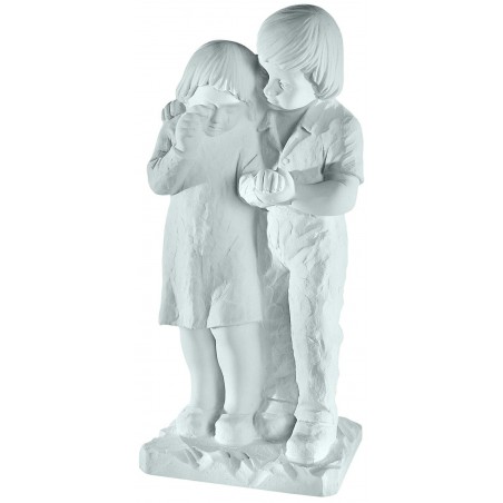 BOY AND GIRL MARBLE STATUE