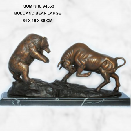 BULL AND BEAR STATUE IN BRONZE
