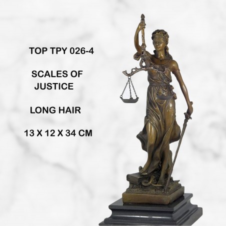Scales of Justice Law Statue Figurine Bronze