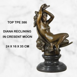 Art deco lady in crescent moon