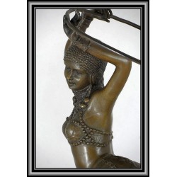 Art Deco Dancer with hoop statue figurine bronze