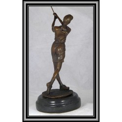 Female Golfer Statue Figurine Trophy Bronze