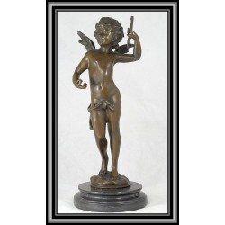 Cupid and Bow Statue Figurine Bronze