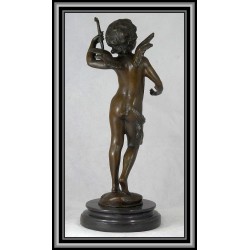 Cupid and Bow Statue Figurine Bronze