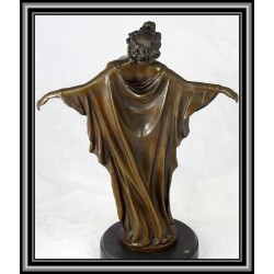 Female with arms out statue figurine bronze