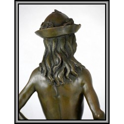 Male Nude with sword Statue Figurine Bronze