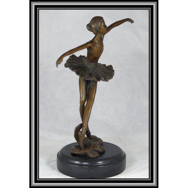 Ballet Dancer Leg Back Statue Figurine Bronze