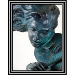 Violin Lady Modern Bust Statue Figurine Bronze