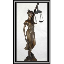 Scales of Justice Law Statue Figurine Bronze