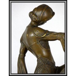 Deco Dancer Knee Up Statue Figurine Bronze
