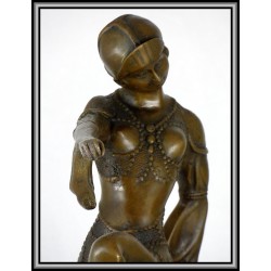 Deco Dancer Knee Up Statue Figurine Bronze
