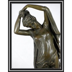 Woman with Cherub Statue Figurine Bronze