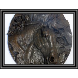 Horse Head Plaque Bronze