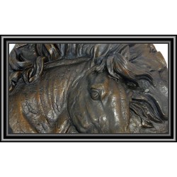 Horse Head Plaque Bronze