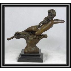 Nude Reclining Statue Figurine Bronze