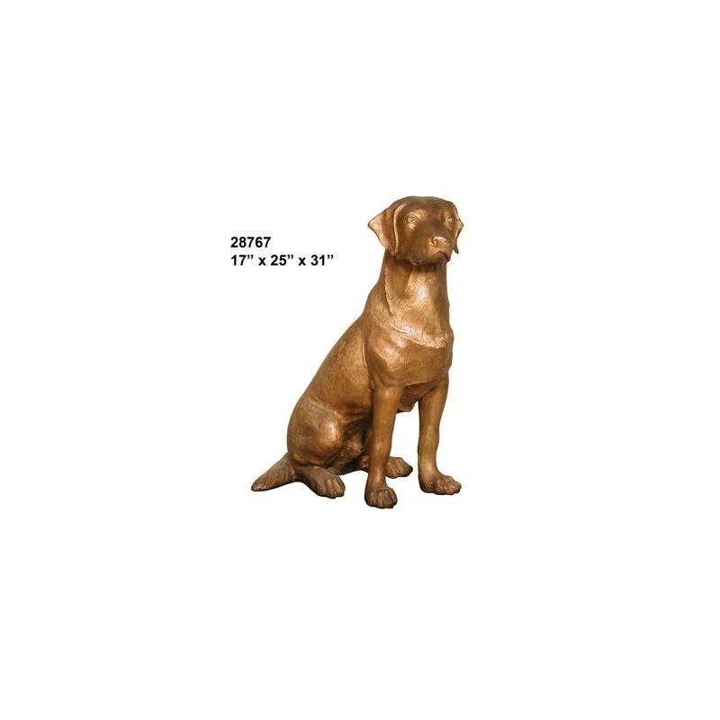 Labrador Dog Statue Bronze lifesize