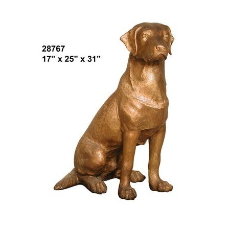 Labrador Dog Statue Bronze lifesize
