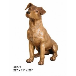 JACK RUSSELL TERRIER DOG BRONZE STATUE LIFESIZE
