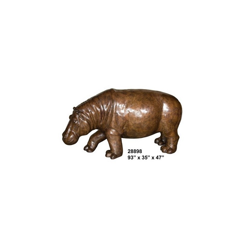 HIPPOPOTAMUS BRONZE STATUE LIFE SIZE