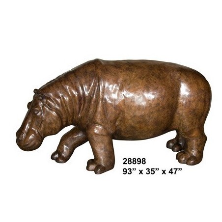 HIPPOPOTAMUS BRONZE STATUE LIFE SIZE