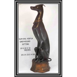 Greyhounds Pair Statues Bronze
