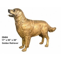 Golden Retriever Dog Bronze Lifesize Statue