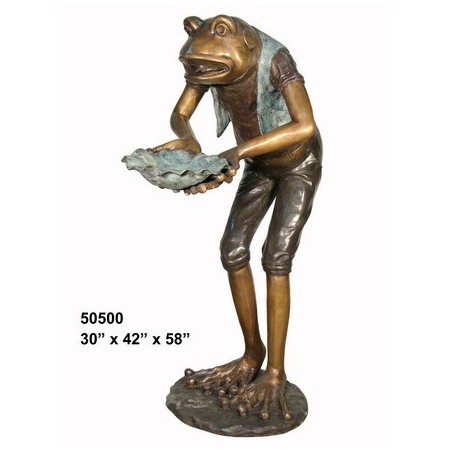 FROG WITH SHELL STATUE