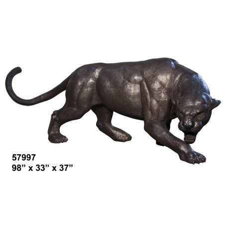 JAGUAR BIG CAT BRONZE LIFESIZE STATUE