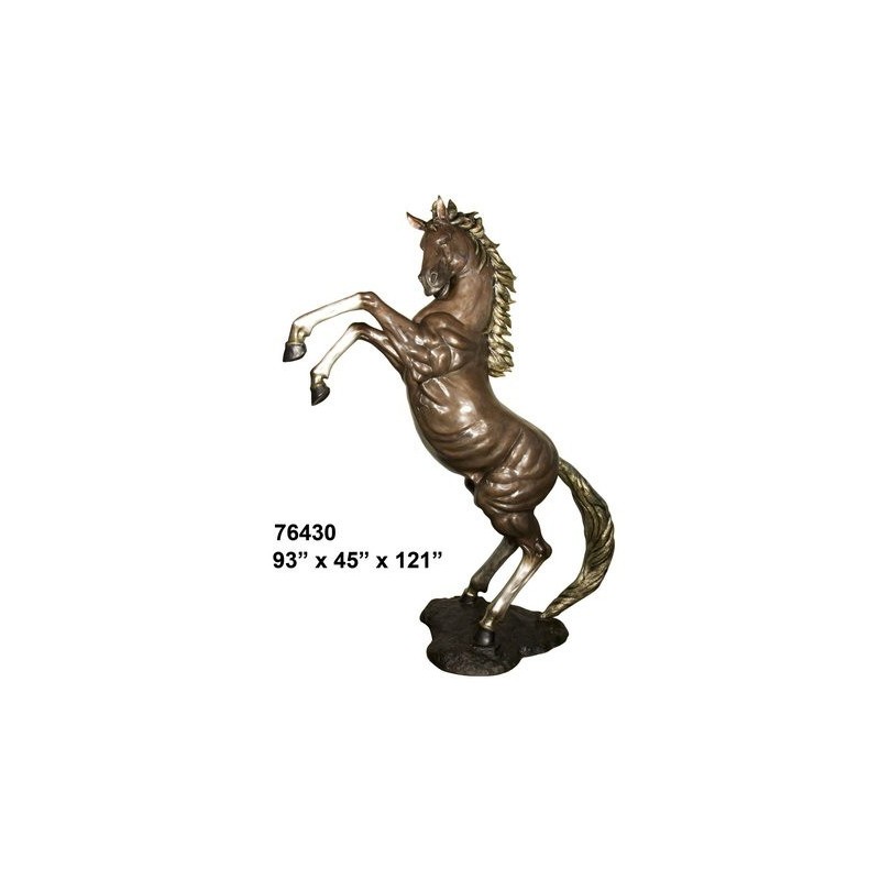 HORSE REARING LIFESIZE STATUE