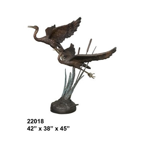 HERON / CRANES IN FLIGHT OUTDOOR STATUE