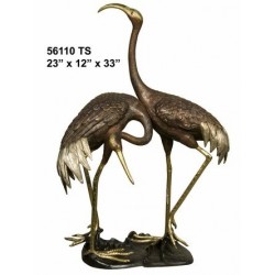 HERON OR CRANE PAIR ON BASE STATUE OUTDOOR