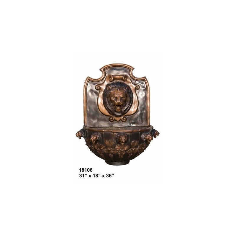 FOUNTAIN WALL LION HEAD BRONZE