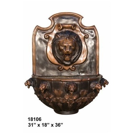 FOUNTAIN WALL LION HEAD BRONZE