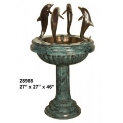 DOLPHINS DANCING ON WATER FEATURE FOUNTAIN