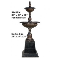 TWO TIERED FOUNTAIN ON MARBLE BASE